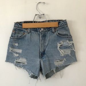 Levi’s 550 Denim Distressed Jean Cutoffs